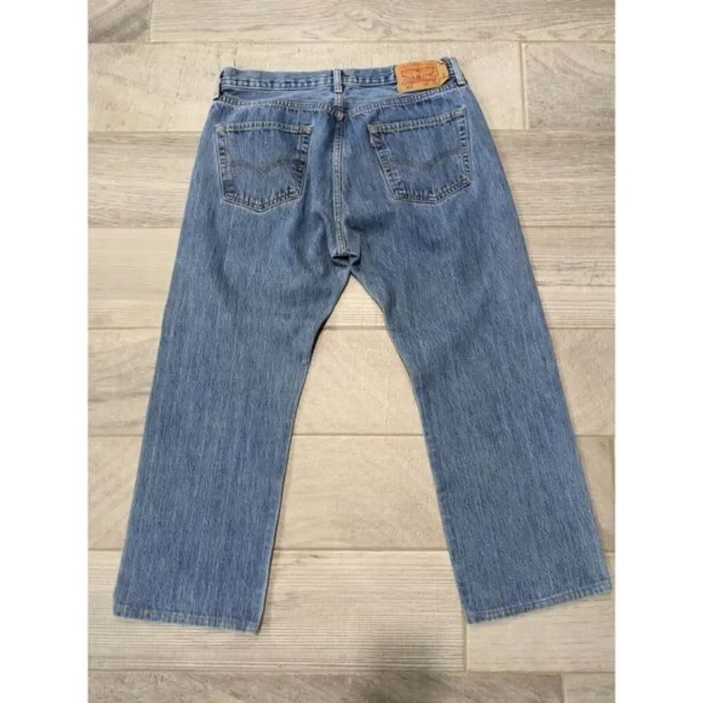 Levis‎ 501 Jeans Mens 36x29 (34X27) Blue Original Straight Denim Button Fly